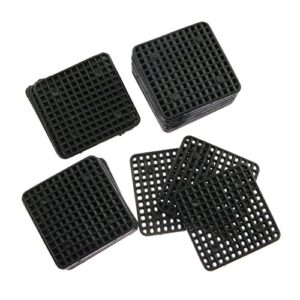 maxmoral 30pcs flower pot hole mesh pads plastic square thicken breathable net bottom grid mat for bonsai garden supplies