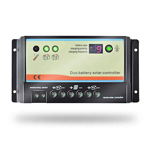 EPEVER EPIPDB-COM Series Dual Battery Solar Charge Controller 20A 12V/24V Auto Work for RVs Caravans and Boats etc Duo Battery Solar Charging System