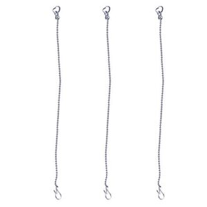 hibbent 3 pack universal toilet flapper chain replacement kit,stainless steel,including 12-inch chain,hook,ring