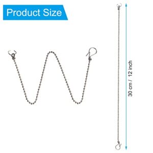 Hibbent 3 Pack Universal Toilet Flapper Chain Replacement Kit,Stainless steel,Including 12-Inch Chain,Hook,Ring