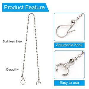 Hibbent 3 Pack Universal Toilet Flapper Chain Replacement Kit,Stainless steel,Including 12-Inch Chain,Hook,Ring