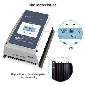 EPEVER 100A MPPT Solar Charge Controller Tracer-an Series High-Power Charge Controllers Compatible with 12V/24V/36V/48V Lead-Acid and Lithium Batteries (100A)