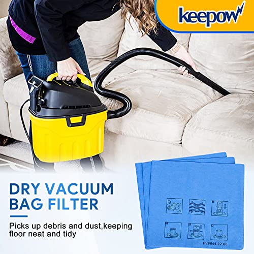KEEPOW Shop Vac Filters Compatible with Stanley 1-6 Gallon Wet/Dry Vacuums SL18910P-3, SL18129, SL18133, Part# 25-1201 (6 Pack)
