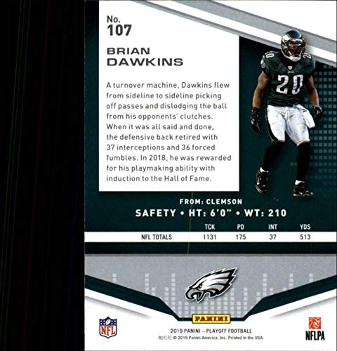 2019 Playoff Football #107 Brian Dawkins Philadelphia Eagles Official Panini NFL Trading Card