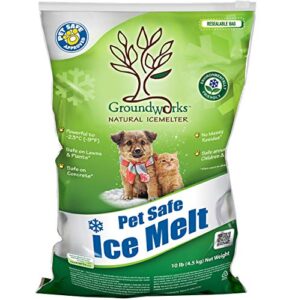 groundworks all natural child pet plant and concrete safe fast acting ice melt 10 pound bag