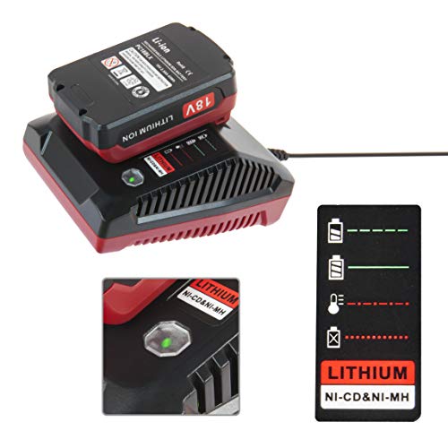 Cell9102 Replacement Porter Cable 18V Battery and Charger Starter Kit， PC18B Lithium Battery and Charger PCXMVC Compatible with Porter Cable 18V Cordless Power Tools,Capacity Output 2.0Ah