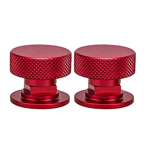 3mirrors Welding Hood Fasteners Pipeliner Welding Hood Parts Helmet Screws Headgear Replacement Parts Accessories Screws Flip Hood Aluminum - 1 Pair (Red Anodized Knurled)