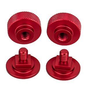 3mirrors Welding Hood Fasteners Pipeliner Welding Hood Parts Helmet Screws Headgear Replacement Parts Accessories Screws Flip Hood Aluminum - 1 Pair (Red Anodized Knurled)