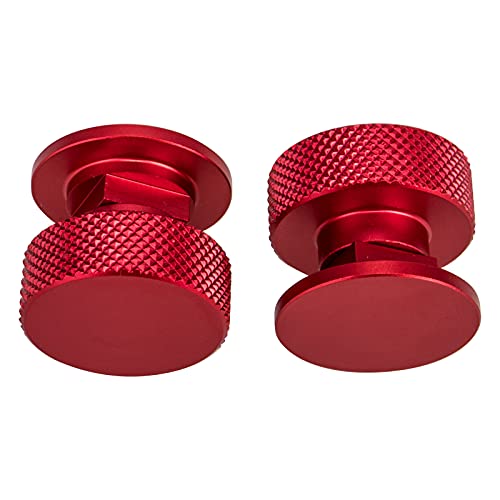 3mirrors Welding Hood Fasteners Pipeliner Welding Hood Parts Helmet Screws Headgear Replacement Parts Accessories Screws Flip Hood Aluminum - 1 Pair (Red Anodized Knurled)