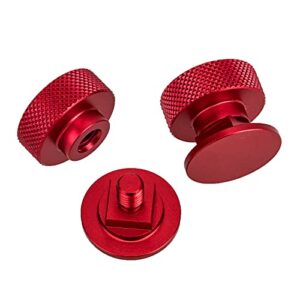 3mirrors Welding Hood Fasteners Pipeliner Welding Hood Parts Helmet Screws Headgear Replacement Parts Accessories Screws Flip Hood Aluminum - 1 Pair (Red Anodized Knurled)