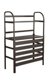 living out aluminum outdoor unit cover with shelf - dark brown, body depth 15.2 inches (38.3 cm), body height 43.2 inches (109.5 cm), body width 35.4 inches (90 cm)