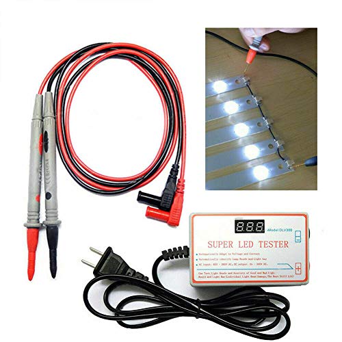 LED Light and TV Backlight Tester, 0-300V Adaptive Voltage LED Strip Lamp Beads Repair Testing Tool with Gold Plated Pin and Power Cable, Suitable for All LED Light Repairs