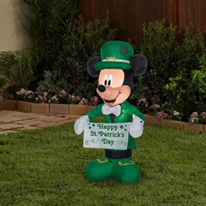 gemmy airblown inflatable st. patrick's day mickey mouse, 3.5 ft tall, green