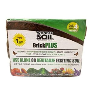 wonder soil | organic coco coir brick | the only ready to plant compressed coco coir fully loaded with nutrients | 3 bricks expands to 7.5 gallons | incl worm castings & nutrients | 3 pack