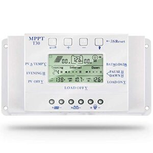 mppt t-30 solar charge controller 12v 24v for max 48v input with lcd display,compatible mppt charge controller pwm intelligent/efficient/energy saving
