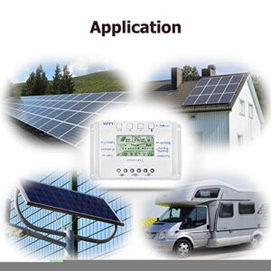 MPPT T-30 Solar Charge Controller 12V 24V for Max 48V Input with LCD Display,Compatible MPPT Charge Controller PWM Intelligent/Efficient/Energy Saving