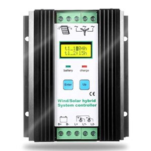 solamr 1000w 12v / 24v wind solar hybrid charge controller fits for 600w wind and 400w solar power boost charge solar pwm charging technology digital intelligent regulator with lcd display