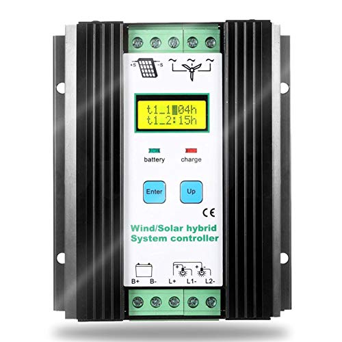 SolaMr 1000W 12V / 24V Wind Solar Hybrid Charge Controller Fits for 600W Wind and 400W Solar Power Boost Charge Solar PWM Charging Technology Digital Intelligent Regulator with LCD Display