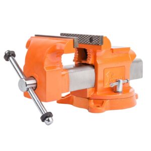 forward 6-inch bench vise ductile iron with channel steel and 360-degree swivel base hy-30606-6in (6")