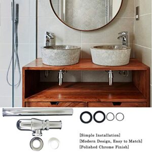 Chrome Bathroom Basin Sink Bottle Trap Waste Pipe 1-1/4 inch Slip Inlet Drain Tube Kit …