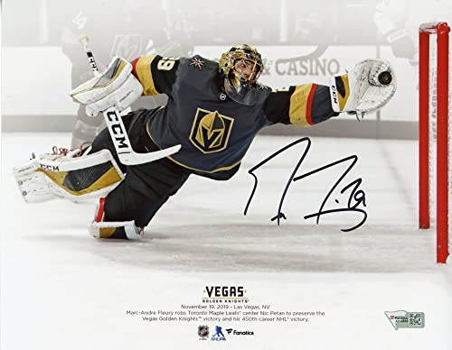 Marc-Andre Fleury Vegas Golden Knights Autographed 8" x 10" Diving Save vs. Toronto Maple Leafs Photograph - Autographed NHL Photos