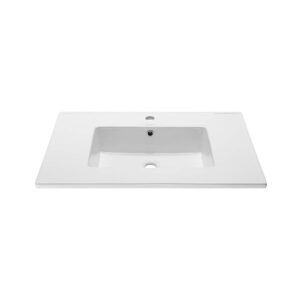 swiss madison well made forever sm-vt328 voltaire vanity top sink, glossy white