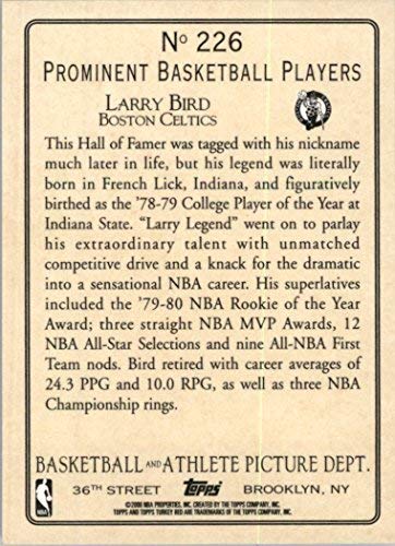 2006-07 Topps Turkey Red #226 Larry Bird NBA Basketball Trading Card