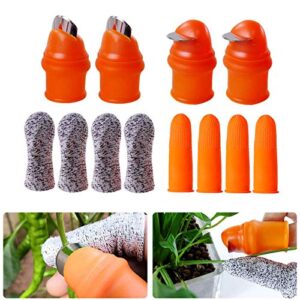 ybb 12 pcs gardening silicone thumb knife harvesting tool, separator finger plant fruit picking knife garden tool (l)