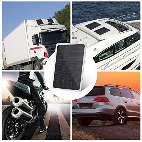 Decdeal Solar Panel with USB Port DC12V 10W Car Chargers Charge for 12V-Battery Portable Completed Accessories for Outdoor Camping Hiking Fishing Climbing