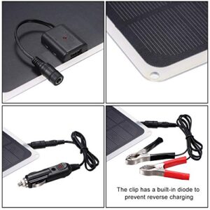 Decdeal Solar Panel with USB Port DC12V 10W Car Chargers Charge for 12V-Battery Portable Completed Accessories for Outdoor Camping Hiking Fishing Climbing