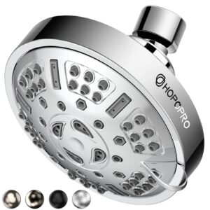 hopopro nbc news recommended brand upgraded 9 settings high pressure shower head, fixed showerhead adjustable bathroom showerhead multi-functional rainfall showerhead for low water flow