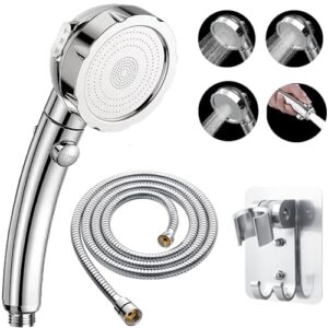 handheld shower heads with hose and holder, high pressure shower head with 3 spray settings and on/off switch detachable shower - (3-kit)