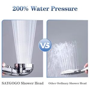 Handheld Shower Heads with Hose and Holder, High Pressure Shower Head with 3 Spray Settings and On/Off Switch Detachable Shower - (3-kit)