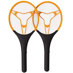 hoont bug zapper racket- 2 pack electric fly swatter | large handheld indoor