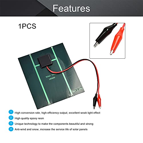 Fielect Small Solar Panels 5V 2.5W Mini Solar Panel Charger Polysilicon Solar Epoxy Cell Charger DIY Solar System Kit, 150x130mm