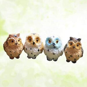 DOITOOL 8pcs Miniature Owl Animal Figurines Miniature Garden Ornaments Fairy Garden Figurines Bonsai Micro Landscape Decoration