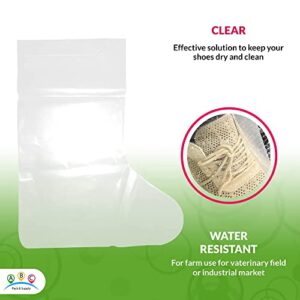 ABC Waterproof Disposable Boot Covers, XL Size. Pack of 100 Clear Disposable Booties for Shoes Covers. Disposable Shoe Covers for Indoors Non Slip. Shoe Booties Disposable Non Slip