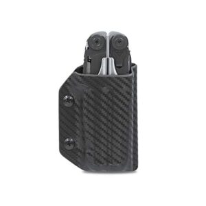 Clip & Carry Kydex Multitool Sheath for LEATHERMAN SURGE - Made in USA (Multi-tool not included) EDC Multi Tool Sheath Holder Holster Cover (Carbon Fiber Black)