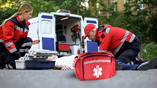 Primacare KB-1088 EMT First Responder Trauma Bag | Empty Deluxe EMS Shoulder Bag | Professional First Aid Kit Bag with 4 Large Compartments for Emergency Medical Supplies