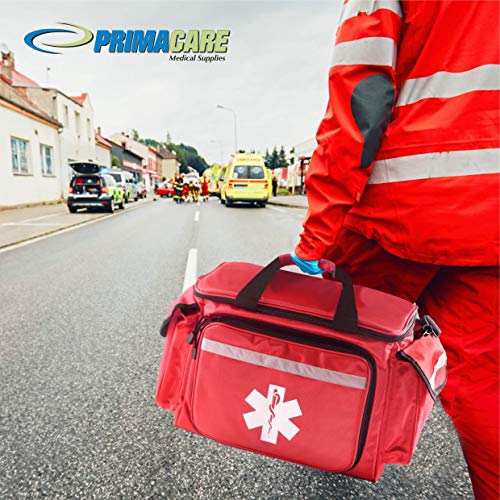 Primacare KB-1088 EMT First Responder Trauma Bag | Empty Deluxe EMS Shoulder Bag | Professional First Aid Kit Bag with 4 Large Compartments for Emergency Medical Supplies