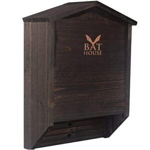 the ultimate wooden bat house for outdoors - a large double chamber box perfectly designed to attract bats - durable and easy to hang