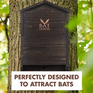 The Ultimate Wooden Bat House for Outdoors - A Large Double Chamber Box Perfectly Designed to Attract Bats - Durable and Easy to Hang