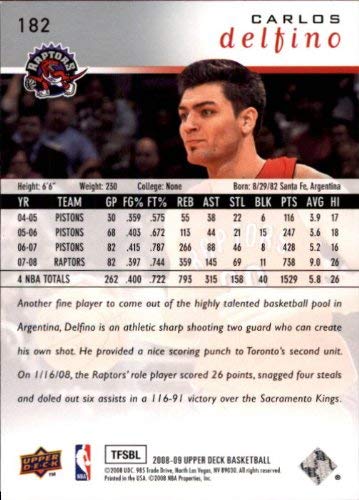 2008-09 Upper Deck #182 Carlos Delfino NBA Basketball Trading Card