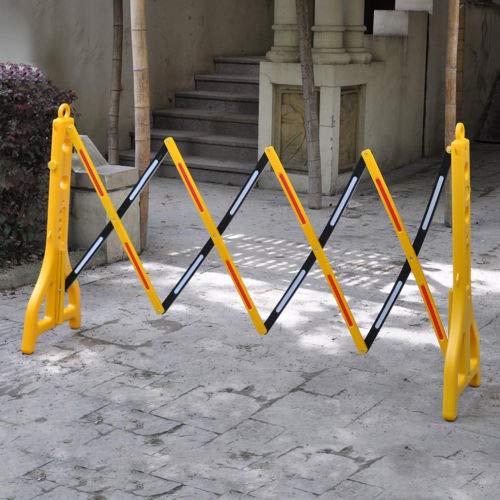 Reliancer Expandable Mobile Barricade Portable Water Filled Expanding Safety Barrier Gate Outdoor Plastic Retractable Traffic Fence Flexible Crowd Control Barriers Guard Extensible to 8.2FT