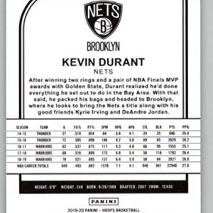 2019-20 Panini Hoops #61 Kevin Durant Brooklyn Nets NBA Basketball Trading Card