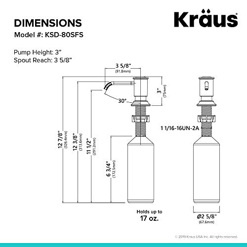 KRAUS Kitchen Soap and Lotion Dispenser in Spot Free Stainless Steel, KSD-80SFS