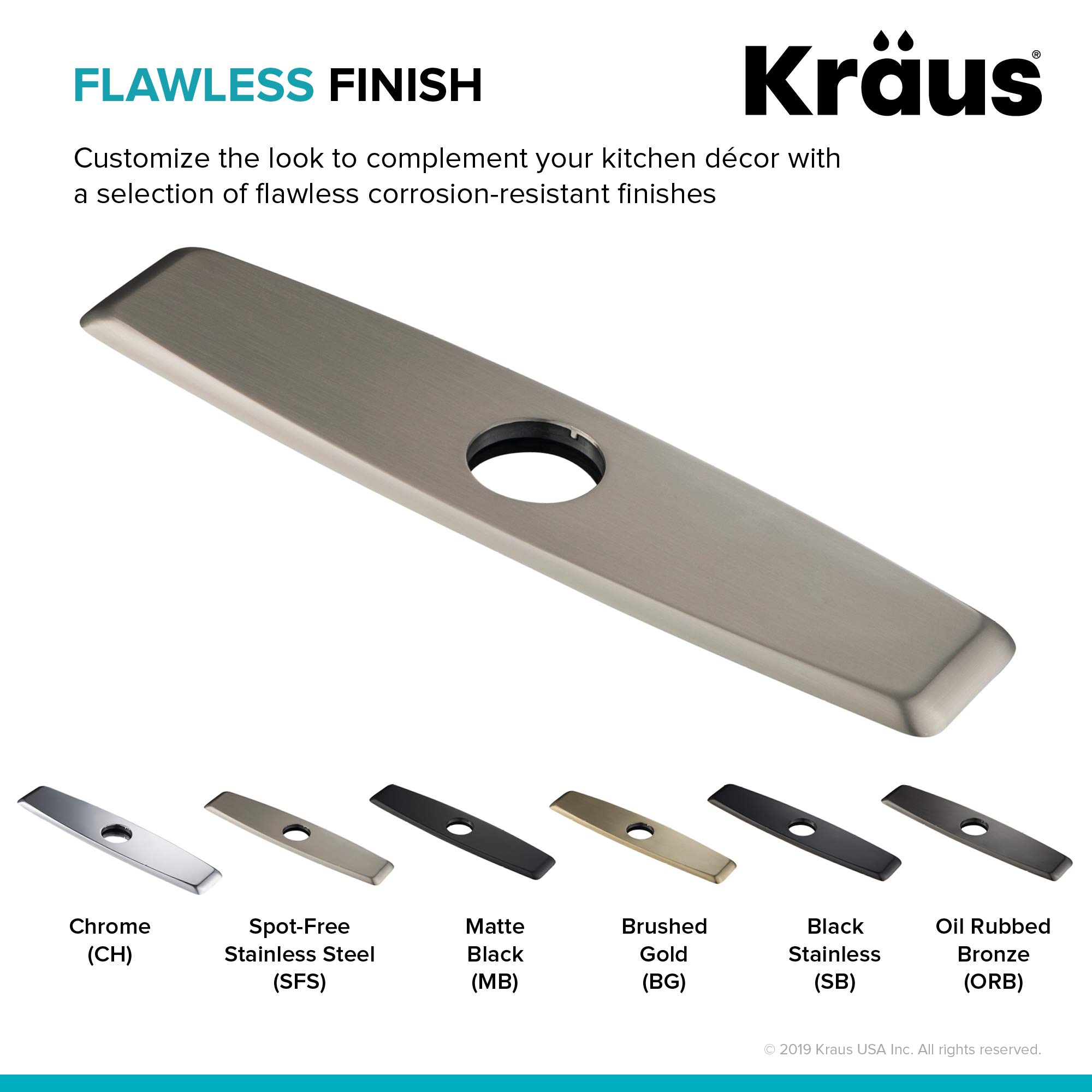 Kraus DP02SFS, Kitchen Faucet Deck Plate, Spot Free Stainless Steel