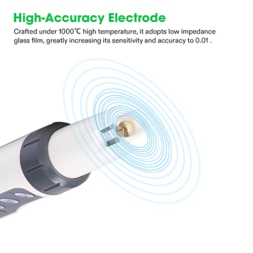 VIVOSUN 3-in-1 Digital pH Meter with ATC, ±0.1 pH Accuracy Water Quality Tester, 0-14.0 pH Measurement Range for Hydroponics, Household Drinking, Pool and Aquarium