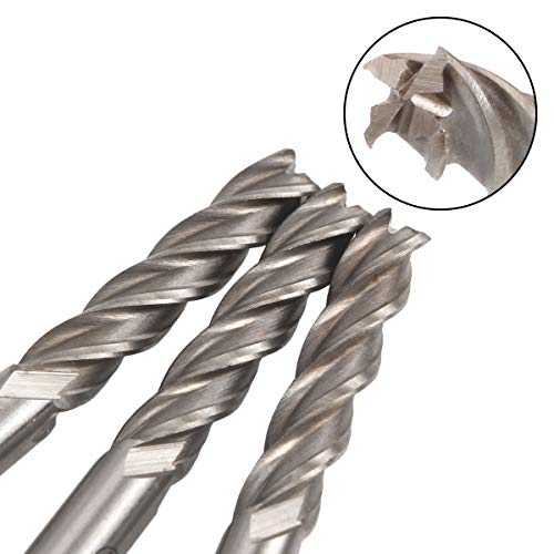 MNKNENG 8 Set 1/4 inch End Mill Bits 4 Flute Straight Milling Cutter HSS-AL CNC Square Nose End Mill Bits Straight Shank Drill Bits for Wood, Steel, Titanium(6.35mm,4T) 1