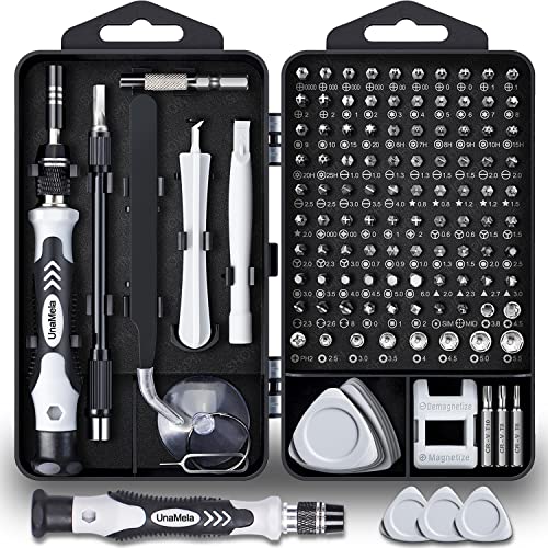 Precision Screwdriver Set, UnaMela Upgraded 122 in 1 with 101 Bits Repair Tool Kit, Magnetic Screwdriver Set with 21 Repair Tools for Electronics, Laptop, Computer, PC, iPhone, PS4, Game Console